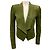 Grüne Harvey Cropped Open Front Ziegenvelourslederjacke von Alice + Olivia