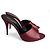 Saint Laurent Amber Leather High Heel Mule 40 Burgundy - view 3