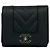 Cartera tri-fold V-stitch Mademoiselle Coco de Chanel Negro