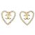Orecchini Chanel Coco Mark a cuore in strass dorati Gold hardware