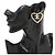 Orecchini Chanel Coco Mark a cuore in strass dorati Gold hardware - vista 3