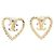Orecchini Chanel Coco Mark a cuore in strass dorati Gold hardware - vista 5