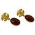 Orecchini vintage Gripoa Coco Mark di Chanel Rosso D'oro - vista 4