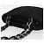 Borsa a spalla con catena CHANEL in cotone nero argento CC Auth 142754 - vista 6