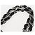 Borsa a spalla con catena CHANEL in cotone nero argento CC Auth 142754 - vista 8