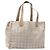 CHANEL Nuova linea da viaggio Borsa a mano in nylon beige argento CC Auth 141510