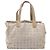 CHANEL Nuova linea da viaggio Borsa a mano in nylon beige argento CC Auth 141510 - vista 3