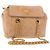 Borsa a Spalla con Catena PRADA Camoscio Beige Oro Auth 135314 D'oro