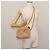 Borsa a Spalla con Catena PRADA Camoscio Beige Oro Auth 135314 D'oro - vista 24