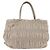 PRADA Borsa a Mano Arricciata in Pelle 2 in 1 Beige Oro Auth BA5654 D'oro - vista 2