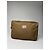 Vintage Courreges Polyester-Leder Clutch khaki braun - Ansicht 6