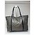 Vintage Gucci Monogram Leder Tote Bag Schwarz Grau - Ansicht 2