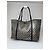 Vintage Gucci Monogram Leder Tote Bag Schwarz Grau - Ansicht 7