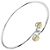 Bracciale a bangle con doppio cuore Tiffany & Co. in argento sterling con oro giallo 18K