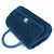 Borsa a spalla Chanel V-Stitch Coco Handle (XS) con catena Blu - vista 3