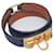 Bracciale in pelle e metallo Rivale Double Tour di Hermès D'oro Blu navy  - vista 1