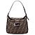 Borsa a spalla Fendi in tela Zucca marrone con doppio flap