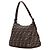 Borsa a spalla Fendi in tela Zucca marrone con doppio flap - vista 2