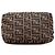 Borsa a spalla Fendi in tela Zucca marrone con doppio flap - vista 3