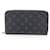 Louis Vuitton Zippy Organizer Monogram Long Wallet Black Cloth  ref.2527583