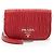 Borsa a tracolla in pelle Nappa Gaufre con catena Prada Rosso