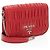 Borsa a tracolla in pelle Nappa Gaufre con catena Prada Rosso - vista 2