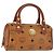 Borsa MCM Logogram Vicetos in pelle PVC marrone e oro Auth BA6026 D'oro