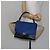 Céline CELINE Trapeze Piccola Borsa a Mano in Pelle 2in1 Blu Oro Auth bs29092 D'oro - vista 27