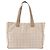 CHANEL Nova Bolsa Tote de Viagem Nylon Bege Ouro CC Auth BA5630 Dourado - vista 13