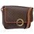 Céline Borsa a spalla circolare in tela Macadam CELINE in pelle PVC marrone oro Auth 141611 D'oro