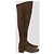 Stivali in suede marrone con frange sopra il ginocchio Saint Laurent - vista 3