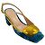 Pumps Slingback Cavalla Aqua Velvet di Rupert Sanderson con Oro
