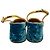 Pumps Slingback Cavalla Aqua Velvet di Rupert Sanderson con Oro - vista 5
