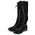Sneakers alte Chanel in pelle e tweed nero verde metallizzato