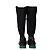 Sneakers alte Chanel in pelle e tweed nero verde metallizzato - vista 3