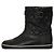 Botas de tornozelo planas Chanel em couro acolchoado preto branco - vista 3