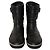 Botas de tornozelo planas Chanel em couro acolchoado preto branco - vista 4