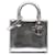 Dior Silver Medium Metallic Patent Lady Dior Silvery Leather Patent leather  ref.2530626