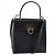 Borsa a mano in pelle Gancini Salvatore Ferragamo 2 in 1 Nero Oro Auth BA5941