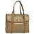 Céline Bolsa de mão em lona Macadam CELINE PVC Bege Ouro Auth 141071 Dourado