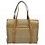 Céline Bolsa de mão em lona Macadam CELINE PVC Bege Ouro Auth 141071 Dourado - vista 2