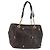 Bolsa de Ombro Chain Vala em Couro Marrom Dourado Salvatore Ferragamo Auth bs29113
