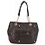 Bolsa de Ombro Chain Vala em Couro Marrom Dourado Salvatore Ferragamo Auth bs29113 - vista 2
