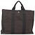 Hermès HERMES Handtasche Her Line MM Canvas Grau Silber Auth 141513 Braun