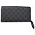 Cartera larga de lona GG con emblema GG de Gucci Negro