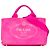 Borsa a tracolla in tela Canapa logo rosa Prada