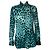 Dolce & Gabbana Blusa de seda azul con estampado de leopardo Negro