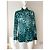 Dolce & Gabbana Blusa de seda azul con estampado de leopardo Negro - vista 2