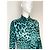 Dolce & Gabbana Blusa de seda azul con estampado de leopardo Negro - vista 3