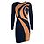 Thierry Mugler Strickkleid Schwarz Orange Geometrischer Print
